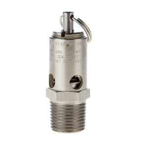 SRV390-VSS-165 |1/2" ASME SS Safety Valve Viton Seat 165 psi 304 SCFM