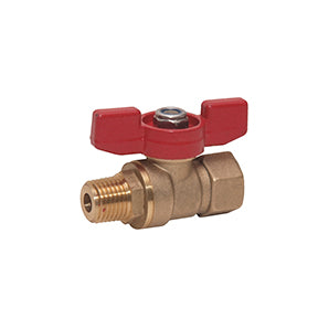 MMTH-25 | 1/4" MPT x FPT Mini Brass Ball Valve w/T-Handle 600 PSI CWP 150 WSP