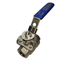 SSTW-75 | 3/4"FPT 3-Way 316SS Ball Valve w/Locking Handle 1000 PSI CWP 150 WSP