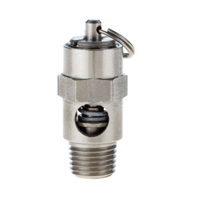 SRV25-VSS-125 |1/4" ASME SS Safety Valve Viton Seat 125 psi 112 SCFM