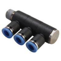 GPH 0601(3) EPNI | 6MM TUBE X 1/8" BSPT THREAD - TRIPLE UNIVERSAL ELBOW
