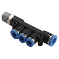 PKD 3/8-5/16-N03U EPNI | 3/8" TUBE X 5/16" TUBE X 3/8" NPT THREAD - MALE REDUCER TRIPLE BRANCH