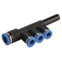 PKJ 5/16-1/4 | 5/16" STEM X 1/4" TUBE - PLUG-IN REDUCER TRIPLE BRANCH